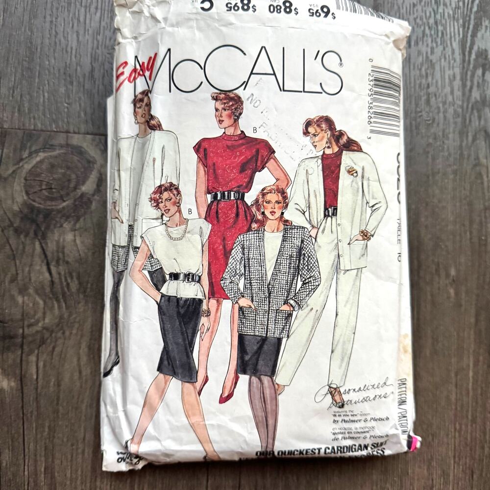Vintage 1980s McCalls 3826 Sewing Pattern Womens Medium Top Skirt Pant COMPLETE